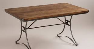 Jackson Rectangular Table With Metal Base World Market Rectangular Dining Table Dining Table Rectangular Table