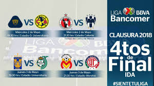Te mostramos los últimos horarios de encuentros disputados anteriormente. Definidos Horarios Y Fechas De La Liguilla Del Clausura 2018 As Mexico