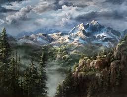 Vast Misty Mountains Oil Painting By Kevin Hill Watch Short Oil Painting Lessons On Y Mountain Landscape Painting Kevin Hill Paintings Oil Painting Landscape