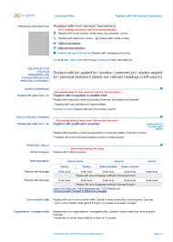 Modello Curriculum Europeo
