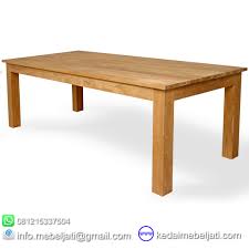 Meja ruang tamu bahan kayu mahoni tinggi 46cm lebar 47cm panjang 70cm kaca riben 8mm lebar 52cm panjang 98cm cara. Beli Meja Makan Model Simple Minimalis Kayu Jati Kmm 004 Harga Murah