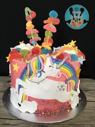 Gateau Licorne Et Arc En Ciel Unicorn And Rainbow Cake Kids Cake Cake Birthday Cake