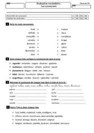 Evaluation Synonymes Ce1 En 2020 Ce1 Evaluation Ce1 Lecture Comprehension Ce2
