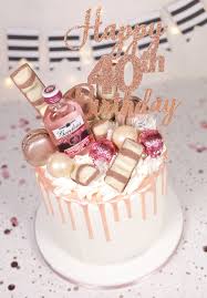 Here are some simple birthday cake phrases. Rose Gold Modern 40th Birthday Cake For Female Novocom Top