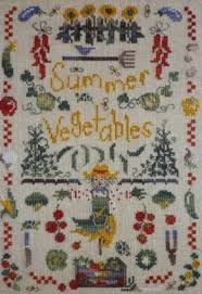 Summer Vegetables A Seasonal Counted Cross Stitch Chart Chart And Key In English Or French 9 Colours Of Dmc Or Gentle Art Threads