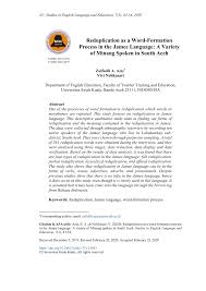 Contextual translation of turun temurun into english. Pdf Reduplication As A Word Formation Process In The Jamee Language A Variety Of Minang Spoken In South Aceh