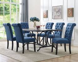 0 bids ending saturday at 12:22pm pdt 2d 7h local pickup. Brassex Inc Soho 7 Piece Dining Set Table 6 Chairs Blue Walmart Canada