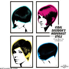 Sassoon salon offers the perfect experience in beautifully cut and colored hair. Vidal Sassoon S Modernist Style From Hair To Interiors Stylish Pop Art Prints Bespoke Art Art Hue