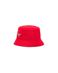 Red Re Nylon Bucket Hat Prada