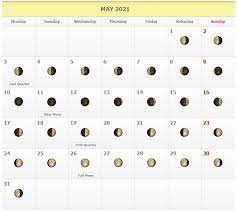 All dates and times are given both in coordinated universal time utc and america los angeles time. May 2021 Lunar Calendar Di 2021