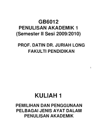 Bertanggungjawab untuk menjadi pemandu peribadi kepada pengarah. Penulisan Akademik 1 Semester Ii Sesi 2009 2010 Prof Datin Dr Juriah Long Fakulti Pendidikan
