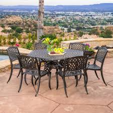 Outdoor Patio Furniture 7pcs Bronze Cast Aluminum Hexagon Dining Set Patio Outdoor Outdoor Patio