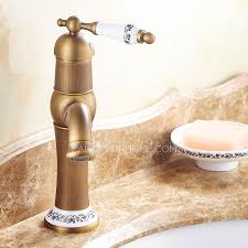 This may need the services of a bathroom design firm, as well as a plumber to do the work. Inexpensive Antique Copper Blue And White Porcelain Bathroom Faucet