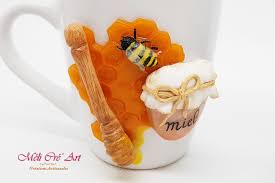 Mug Gourmand Tasse A Cafe Tasse A The Pot De Miel Abeilles Fimo Tasse De The Tasse Cafe Pot De Miel