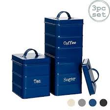 Aug 29, 2021 · kitchen. 3x Tea Coffee Sugar Canisters Storage Set Kitchen Jars Vintage Tin Metal Navy Ebay