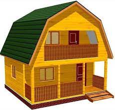 Plano de casa de dos pisos con terraza. Proyectos De Casas De Madera De 6 En 6 De Madera Casa De Madera