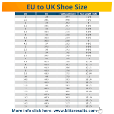 Eu To Uk Shoe Size Conversion Charts For Women Men Kids