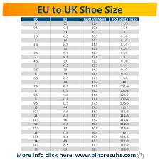 Shoe Size Conversion Charts Uk To Us Eu To Uk Size