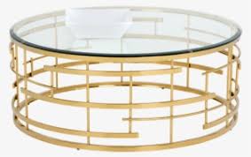 Glass coffee tables are modern and elegant, while also creating the illusion of space because of its clarity and transparent nature. Contemporary Coffee Table Modern Glass Coffee Table Round Coffee Table Gold Glass Transparent Png 1000x800 Free Download On Nicepng