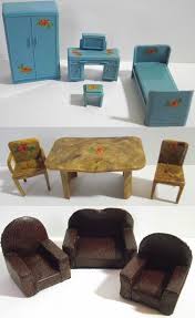 1950s Dolls House Furniture Bakelite Hand Made Kitchen Bedroom Living Room Dollhouse Furniture Doll House Furniture