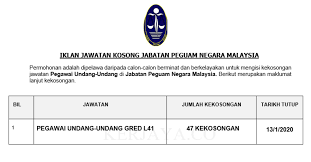 Jabatan Peguam Negara Malaysia Kerja Kosong Kerajaan