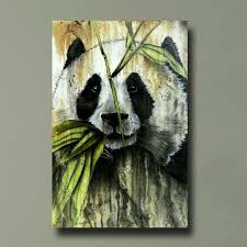 Giant Panda Painting Original Art Textured Painting Endangered Etsy Panda Painting Texture Art Endangered Species Art