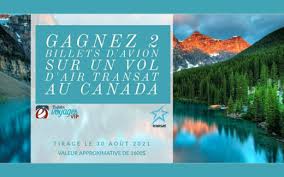 Billet d avion air transat. 2 Billets D Avion Sur Un Vol Air Transat Au Canada