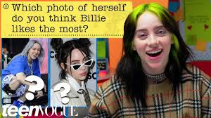 Billie eilish appeared on the late show with stephen colbert on monday night, where she talked about her changing hair styles, performed her new single and discussed her recent british vogue cover. Billie Eilish Guesses How 4 669 Fans Responded To A Survey About Her Teen Vogue Youtube