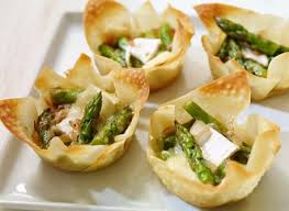 Asparagus And Brie Wonton Tart Canadian Goodness Recipe Tartlets Recipe Appetizer Recipes Recipes