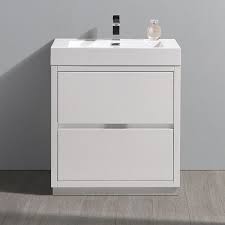 Get 5% in rewards with club o! Fresca Fcb8430wh I Valencia 30 Inch Glossy White Free Standing Modern Bathroom Vanity With Sink