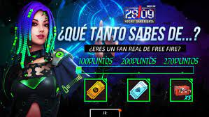 Generador free fire el generador de diamantes free fire es totalmente gratuito y puedes utilizarlo para generar diamantes gratis en free fire, tiene un límite diario de 10.000 diamantes por persona, está disponible para los usuarios de: Free Fire Cuanto Sabes De Estas Son Todas Las Respuestas Del Dia 2