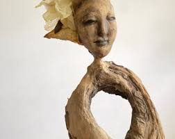 Green & Copper Branching Driftwood Art