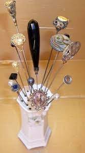 Victorian Hatpins On Holder Hat Pins Antique Hats Victorian Hats