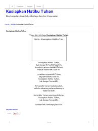 Firmanmu, tuhan, adalah bintangan yang cerlang musafir tiada 'kan sesat, jalannya pun terang ya tuhan, buat firmanmu menjadi tambangku menjadi. Kusiapkan Hatiku Tuhan Pdf