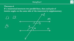 Interior Angles On Same Side Of Transversal Are Supplementary Theorem Youtube