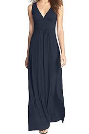 Woosea Women Sleeveless Deep V Neck Loose Plain Long Maxi Casual Dress Shop For Trendy Online Trendy Shop Maxi Dresses Casual Maxi Jersey Dress Cute Maxi Dress
