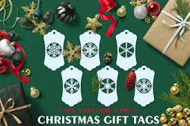 Download 84 bow outline free vectors. Christmas Gift Tags With Snowflakes Paper Cut Tags Template 1006379 Paper Cutting Design Bundles