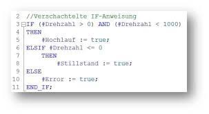 (* beliebiger kommentar *) x_motorein := x_start or x_motorein and ( i_anz = 15 ); Scl Programmierung Grundlagen Buch