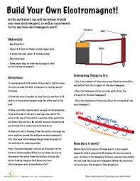 Build Your Own Electromagnet Worksheet Education Com Science Worksheets 4th Grade Science 6th Grade Science