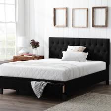 Metal platform king bed frame 18 inch tall no box spring needed with storage heavy duty bedframe size. View 27 Black King Bed Frame With Storage
