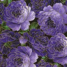 Welcome to the love 'n fresh flowers website! Black With Purple Flower Gold Metallic Fabric By Timeless Treasures Kawaii Fabric Shop
