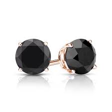 Black Stud Earring 14k Rose Gold Black Onyx Earring Onyx Earring Black Diamond Earri Black Diamond Earrings Studs Black Diamond Earrings Black Diamond Studs