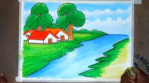 Easy Scenery Drawing Easy Riverside Scenery Drawing With Oil Pastel Facebook How to draw easy scenery for.