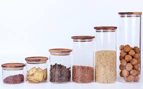 With the elegant look of the etching and generous capacity, these copper plated stainless steel canisters. Buy Clear Glass Canisters Jars Containers Set For Food Storage With Airtight Wood Lids For Kitchen Bpa Free 18oz 1 Piece Set Tea Coffee Canister Coffee Bean Jar Cookies Flour Sugar Container In Cheap Price On Alibaba Com