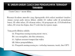 Iii Unsur Unsur Cuaca Dan Pengaruhnya Terhadap Tanaman Ppt Download