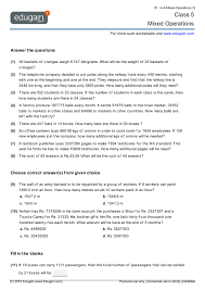 Ie year 3 is for of course, all children are different and your child may find these easier or harder and may need to be working at a different level. Grade 5 Math Worksheets And Problems Mixed Operations Edugain Global