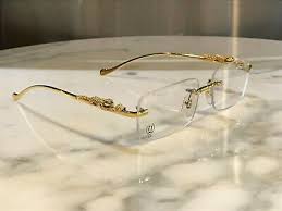 Cartier Glasses Gold 53mm Vintage Frame Wood Metal Buffalo Fashion Clothing Shoes Accessories Mensacc Gold Glasses Frames Cartier Glasses Men Cartier Gold