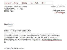 Trotz mehrfacher aufforderungen meinerseits und einiger. Unitymedia Kundigung Kabel Vorlage Download Chip