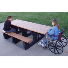 Picnic Tables With Ada Wheelchair Access Allow Everybody To Participate At Campgrounds Picnictables Camping Campi Picnic Table Plastic Picnic Tables Picnic
