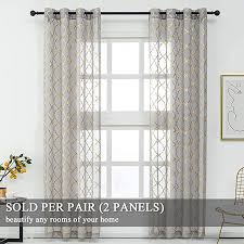 Vinyl shower curtain liner with a clear top window extra long size 72 wide x 84 long. Amazon Com Kotile Moroccan Curtains 84 Inch Length White Sheer Curtains For Living Room Black Foil Print Geo Curtains Living Room Moroccan Curtains Curtains